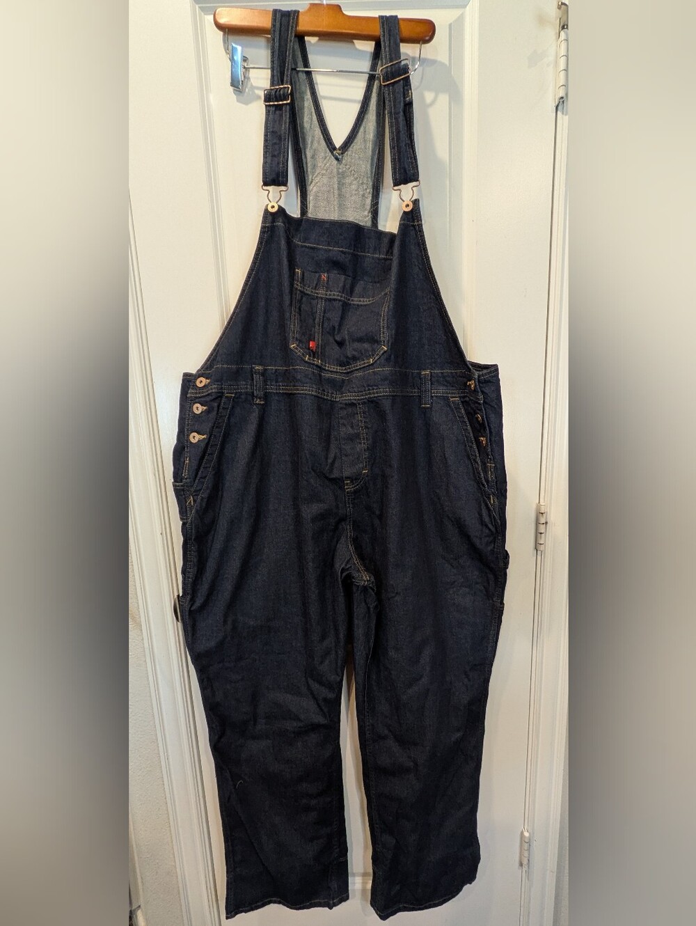 Dickies Women’s 22W Denim Bib Overalls Carpenter Workwear Dark Wash Plus Size
